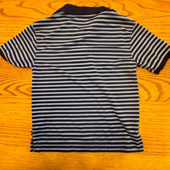 Nautica Boys Polo Golf Shirt Size 8 Blue Striped Performance - Picture 2 of 6